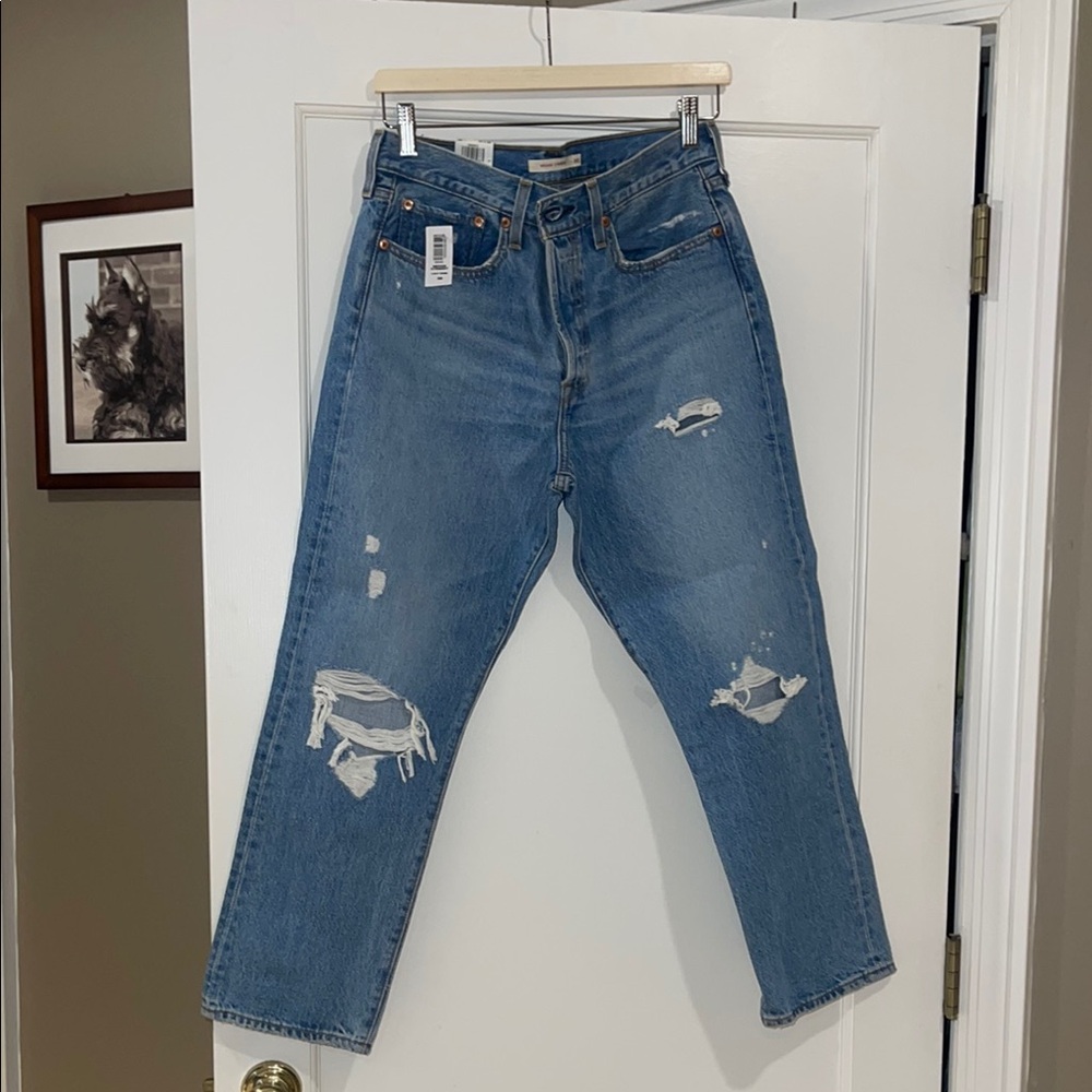 Levi's Wedgie Straight Distressed Jeans
